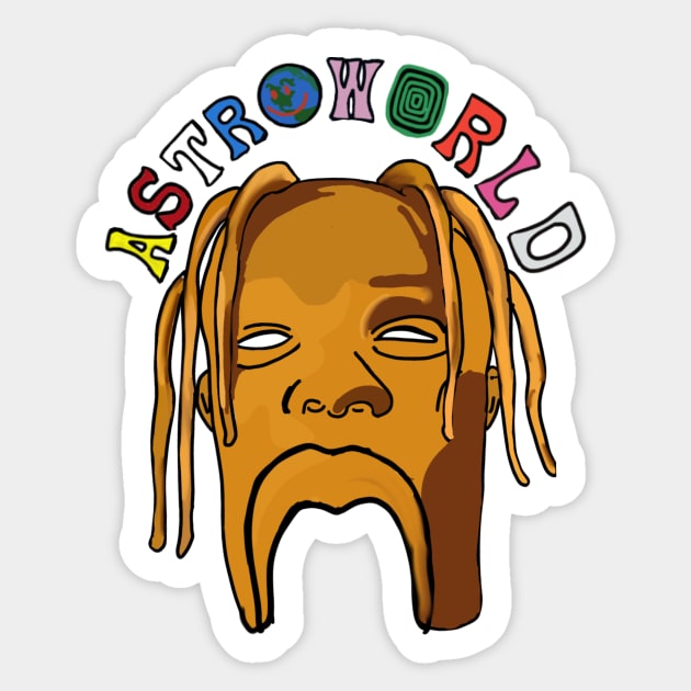 Astro Head Sticker by Noras-Designs
